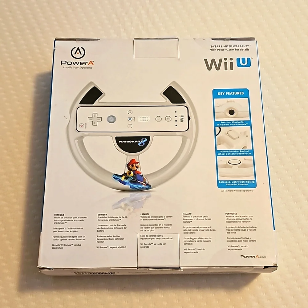 Mario Kart 8 Edition - Power A - Wii U Racing Wheel *NEW SEALED